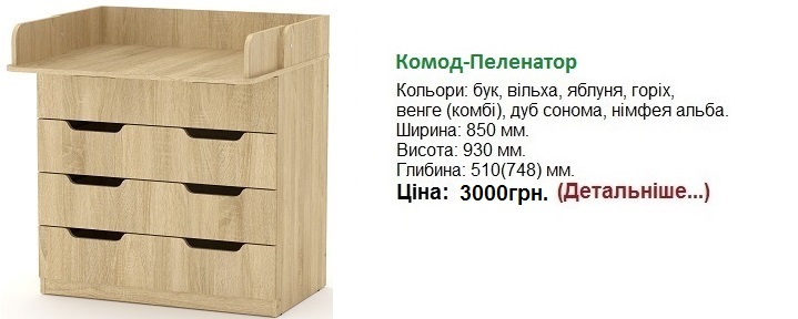 Комод-Пеленатор цена, Комод-Пеленатор Компанит,
