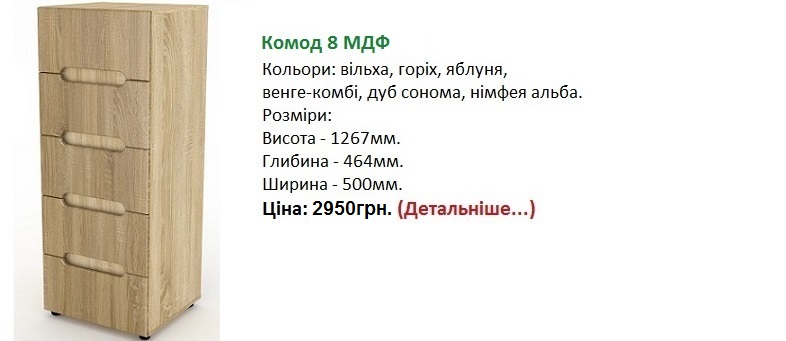 Комод - 8МДФ Компанит, Комод - 8МДФ цена, Комод - 8МДФ дуб сонома