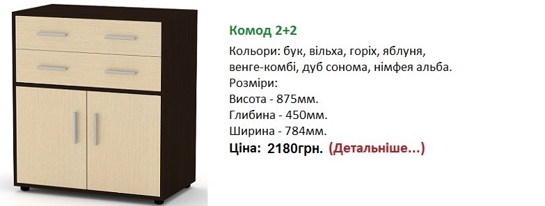 Комод 2+2 Компанит, Комод 2+2 цена, Комод 2+2 нимфея альба, Комод 2+2 венге-комби
