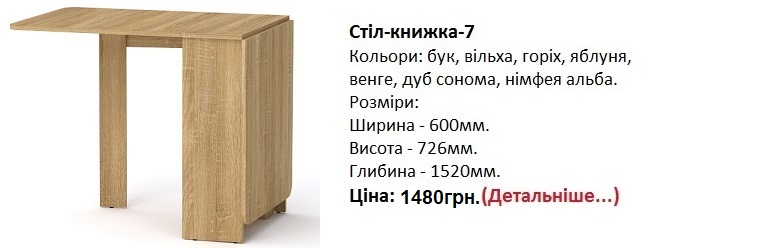 Стіл-книжка-7 Компаніт ціна, стол-книжка-7 Компанит дуб сонома,