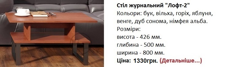 Стіл журнальний "Лофт-2" Компаніт