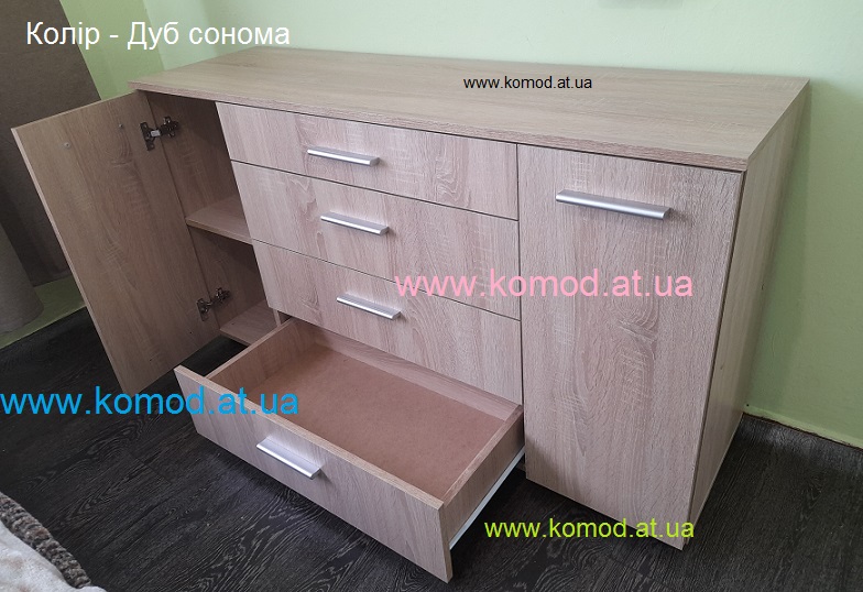 Комод 1-3-2 Компанит, Комод 1-3-2 фото, Комод 1-3-2 дуб сонома