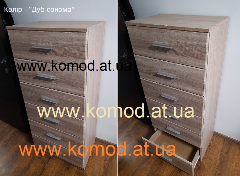 Комод-6МДФ дуб сонома Киев, МДФ Комод-6 дуб сонома Компанит, комод-6мдф Компаніт Київ,