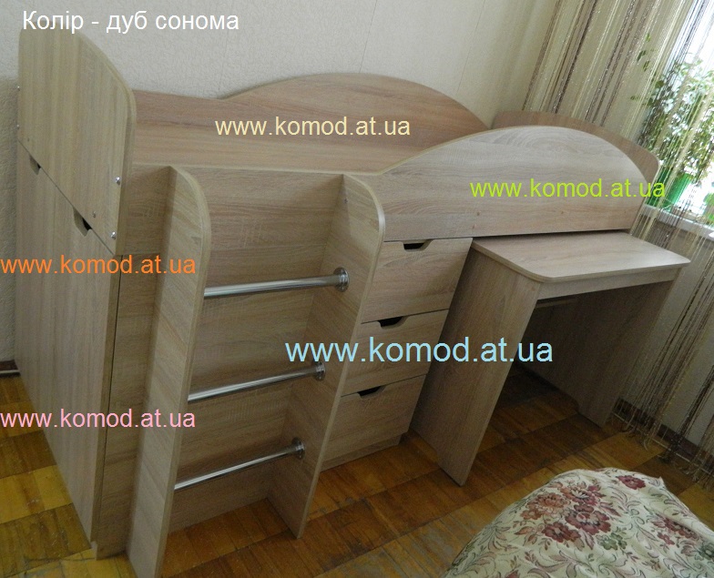 кровать Универсал Компанит дуб сонома, кровать Универсал Компанит фото, ліжко Універсал дуб сонома Компаніт, 