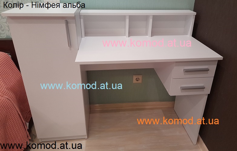 стол Пи-пи-1 Компанит нимфея альба, стіл Пі-пі-1 німфея альба, білий письмовий стіл, стол Пи-пи-1 белый Киев,