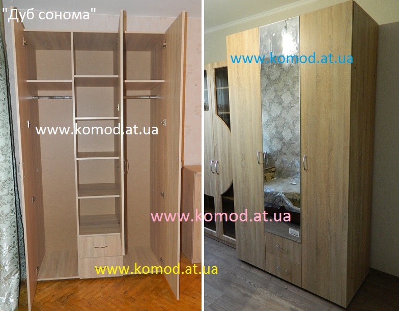 шкаф-6 дуб сонома, шафа-6 німфея альба фото, шкаф-6 Компанит фото,