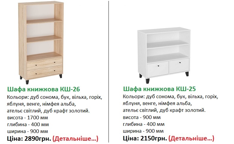 Шафа книжкова КШ-19 