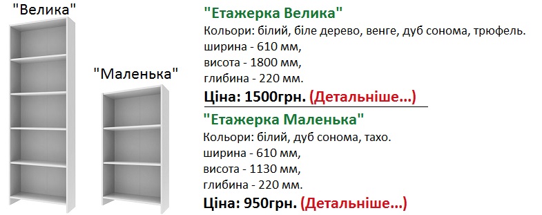 Етажерка Велика Doros, Етажерка Маленька Дорос