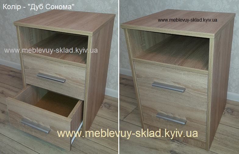 тумба ПКТ-2 Дуб сонома Компаніт, тумба приліжкова дуб сонома,